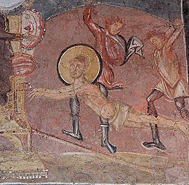 Flagellation de Saint Erasme -Fresque byzantine - milieu du VIIIe si&egrave;cle 